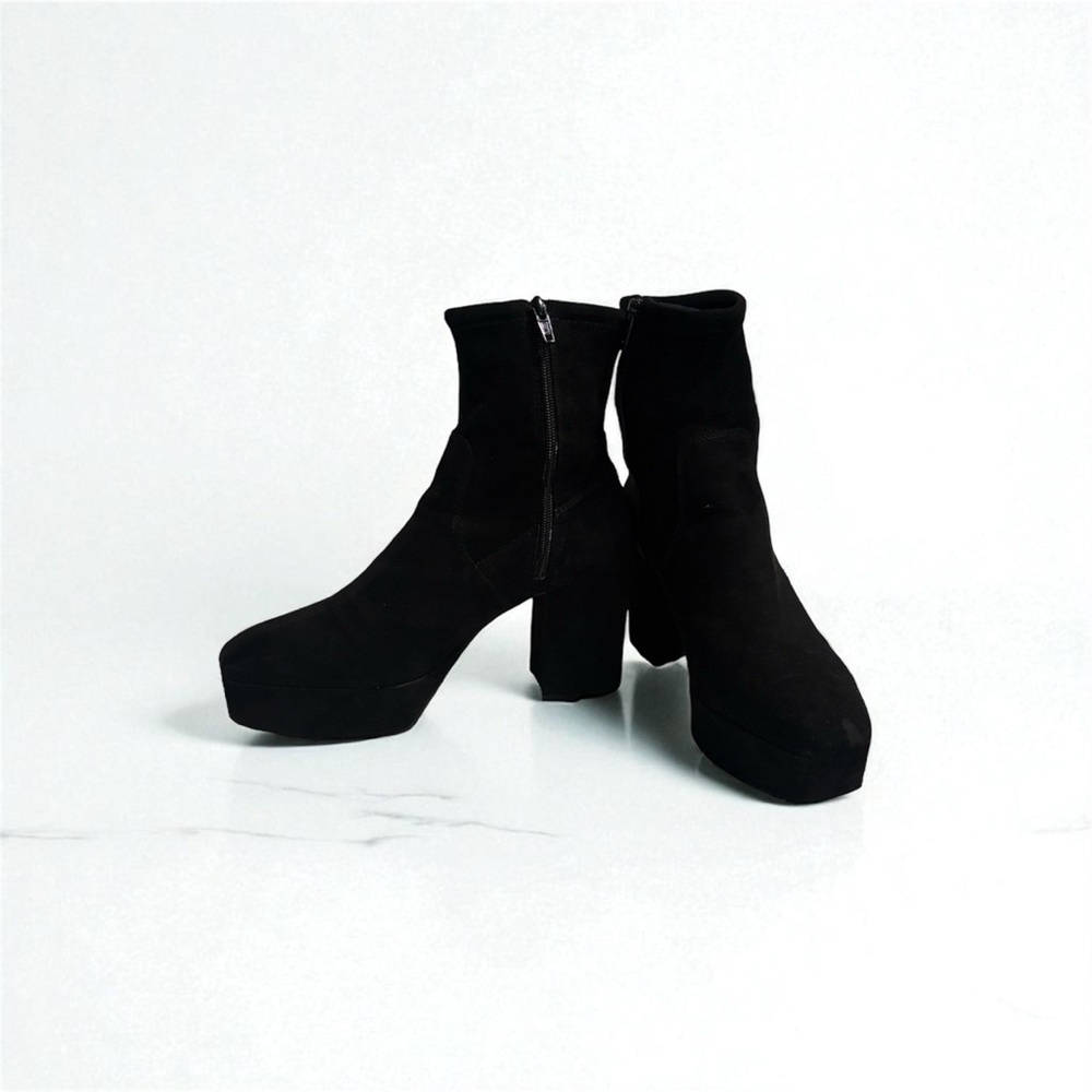 Black Platform Ankle Boots - Picture 1 of 10